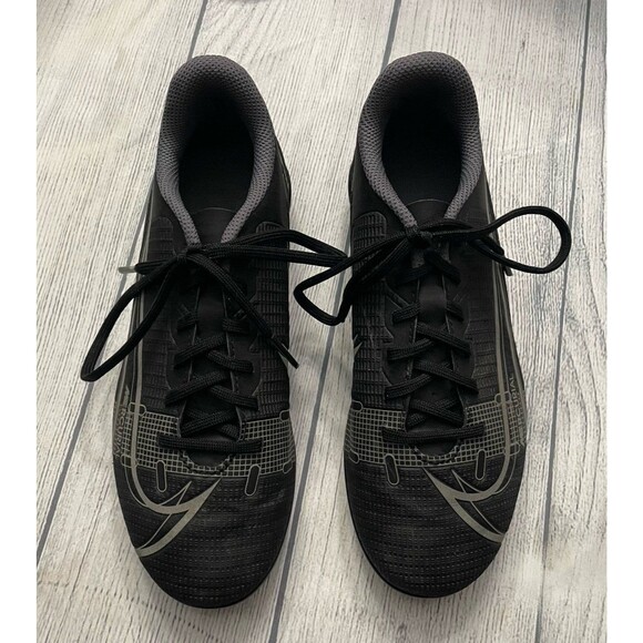 Black Nike Mercurial Boy Girl Soccer Cleats Shoes, Size Youth 3 - Picture 4 of 5
